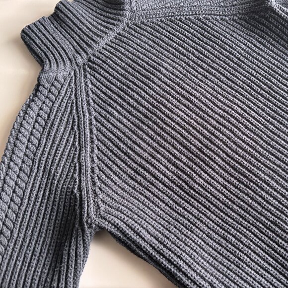 Lululemon Bring The Cozy Chunky Cotton Cable Knit Sweater, Black Turtleneck - Picture 15 of 16